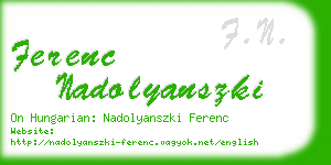 ferenc nadolyanszki business card